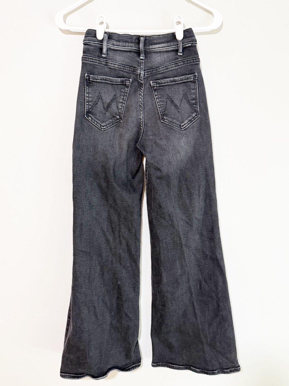 MOTHER Black Washed Wide Leg Jeans - Picture 4 of 7